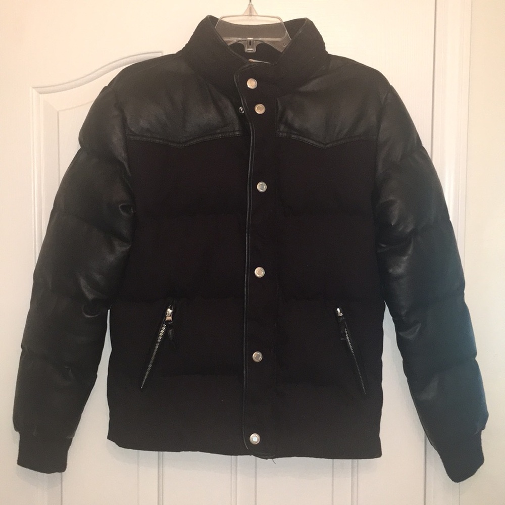 Zara men’s black puffer jacket